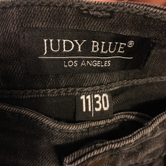 NWT! Judy Blue: Black Destroy and Sewn Hem Cuff Skinny Jeans. Size 11 Length 30 - Picture 5 of 16